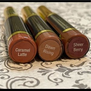 LipSense Sheer Berry, Carmel Latte, & Dawn Rising